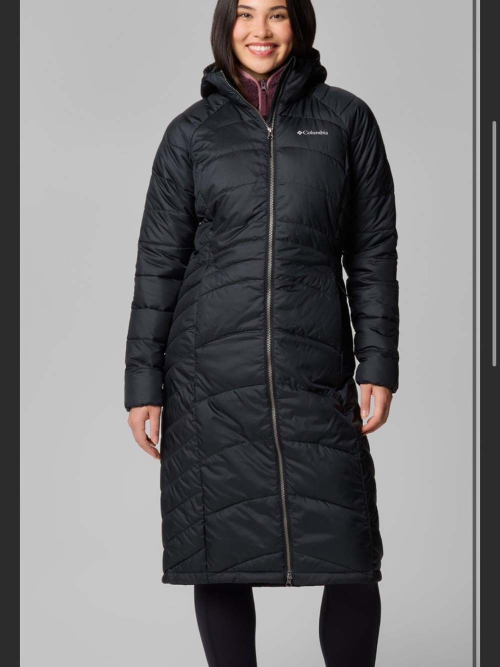 Columbia Women's Black Long Puffer Coat with Hood
